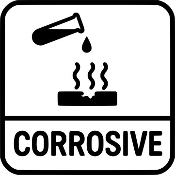 corrosive glyph sign, symbol, vector, art