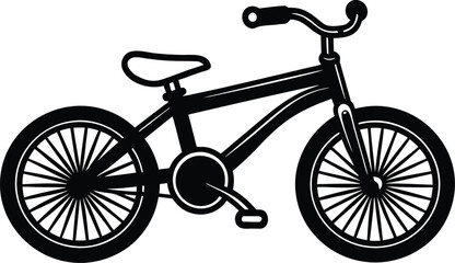 Fototapeta premium Classic bicycle silhouette with spoked wheels and curved frame