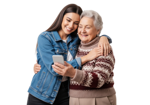 happy senior couple with mobile phone