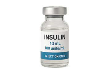 Obraz premium Insulin medicine vial containing liquid for diabetes treatment