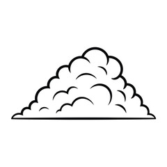 Simple outline drawing of a cumulus cloud on a white background