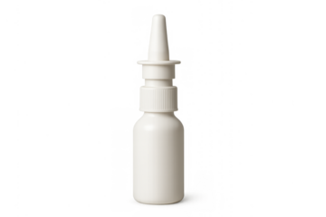 White nasal spray bottle for allergy relief