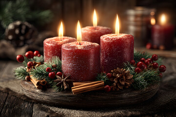 Adventskranz - Weihnachtsstimmung - vierter Advent