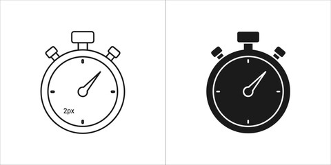 Stopwatch icon, time measurement tool