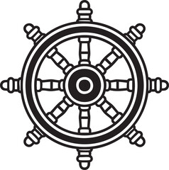 Dharma Wheel Vector Symbol Design