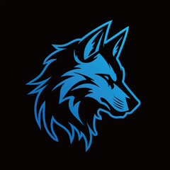 blue wolf head logo from the side © Rizalcurl