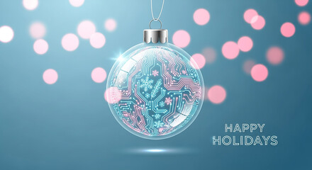 Christmas ornament combining technology and winter snowflakes