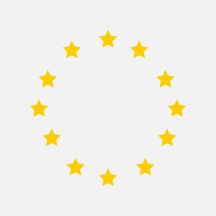 Twelve yellow stars in circle symbolizing unity and balance Ideal for minimalist modern pattern applications