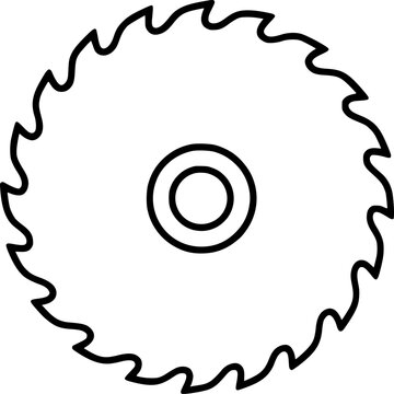 Circular saw blade sign, symbol, vector, art
