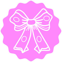 Pink Bow Illustration Sticker