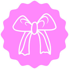 Pink Bow Illustration Sticker
