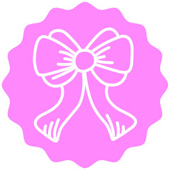 Pink Bow Illustration Sticker