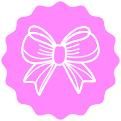 Pink Bow Illustration Sticker
