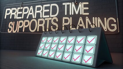 Prepared Time Supports Planning with Check Marks and Neon Signage