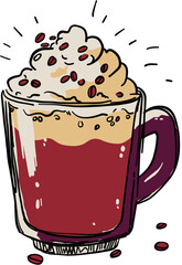 Hot Cocoa with Whipped Cream Warm Fall Chocolate Drink Icon