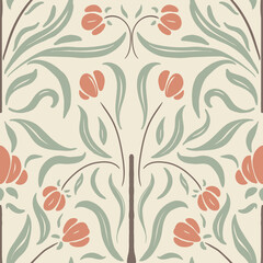 Seamless Floral Pattern Set in 3 Color Palettes &ndash; Vintage Botanical Design Vector