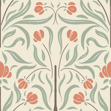 Seamless Floral Pattern Set in 3 Color Palettes &ndash; Vintage Botanical Design Vector