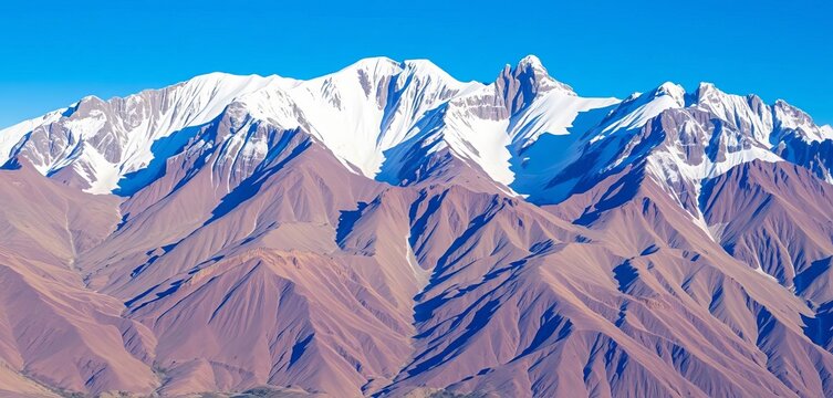 Majestic Bolivian Andes mountain range, snow-capped peaks, rugged terrain,  landscape photography,  range