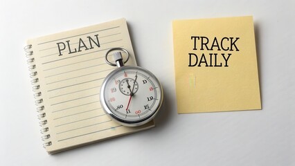 Stopwatch and Notepad for Daily Planning and Tracking Activities