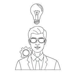 Creative Thinker An Illustration of Idea Generation and Problem-Solving with a Light Bulb
