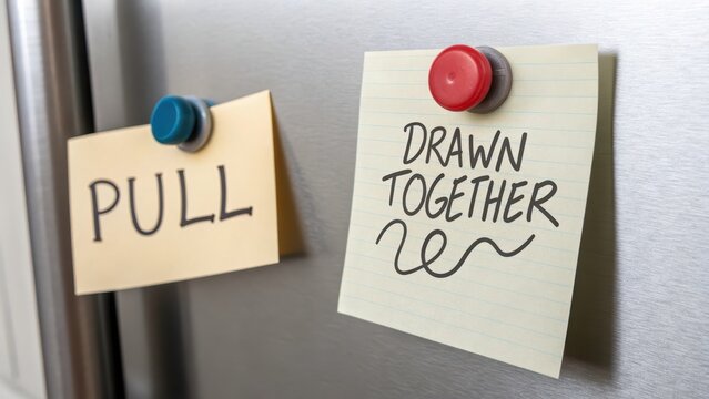 Sticky Notes on Refrigerator with Messages Highlighting Connection