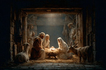 festliche Weihnachtskrippe