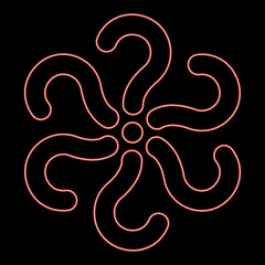 Obraz premium Neon signs of questions Sign question red color vector illustration image flat style