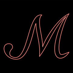 Neon mark sign symbol red color vector illustration image flat style