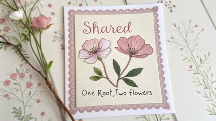 Shared Bond with Two Beautiful Flowers Emerging from One Root