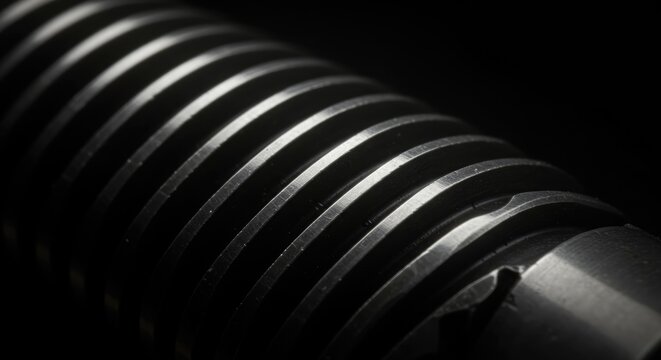 Precision engineering shines in this captivating metal screw detail perfect for technical applications