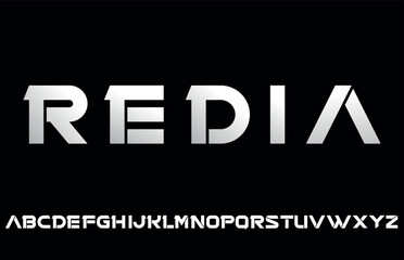 REDIA - Creative Modern Alphabet Font. Abstract Digital Tech Fonts for movie vector format