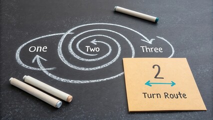 Visual Representation of Navigation Steps on a Chalkboard Surface