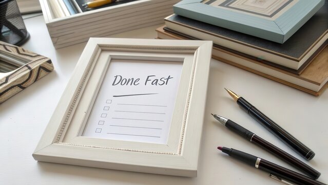 Stylish Desk Organizer with Check List Frame and Writing Tools