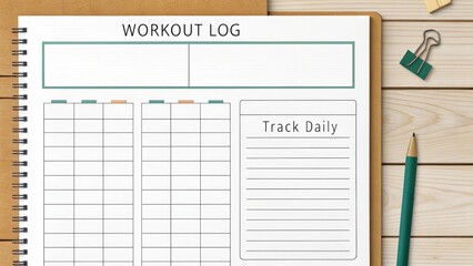 Workout Log for Daily Tracking of Fitness Progress and Goals