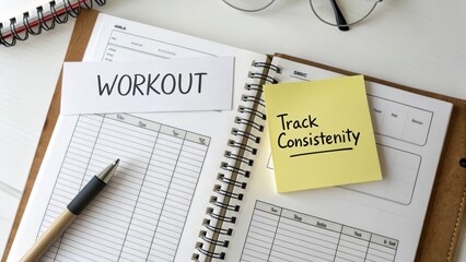 Workout Schedule with Notes for Tracking Fitness Consistency