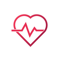 Heart symbol with heartbeat