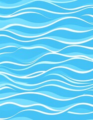 Fototapeta premium Simple illustration of rolling, stylized blue and white wavy lines