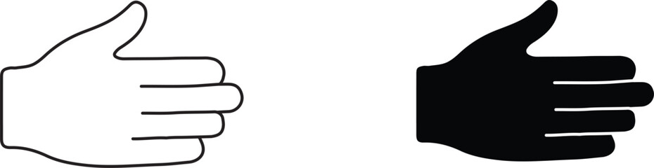 fist hand shake  icon vector graphic illustration  with white background flat hand made icon fill icon . © Madaheen