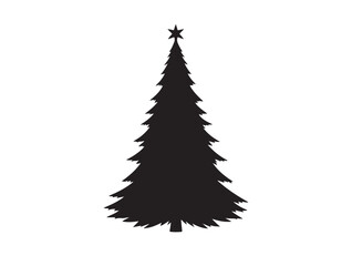 hristmas tree icon new ideas in silhouette white background.