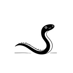 Fototapeta premium Moray Eel. Moray Eel simple black and white line art vector logo