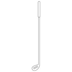 Simple Black Outline Vector Icon of a Single Golf Club (Iron), Symbolizing Golf for Coloring Pages or Logos