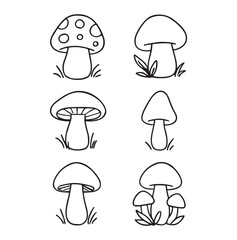 Mushroom Line Art Collection
