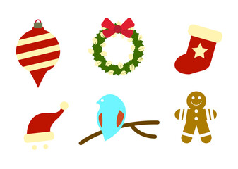 set of christmas elements