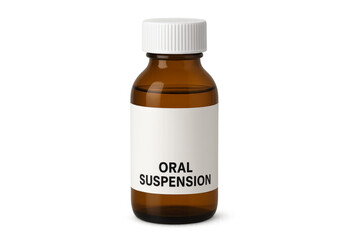 Oral suspension medicine bottle transparent background