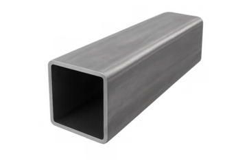 Steel square hollow section profile on transparent background