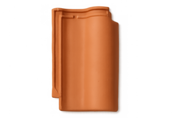 Terracotta roof tile isolated on a transparent background