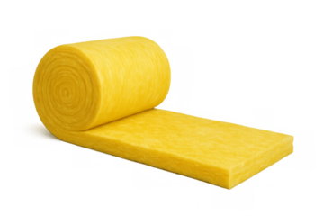 Yellow fiberglass insulation roll for building construction