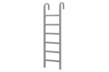 Stainless steel swimming pool ladder isolated on transparent background