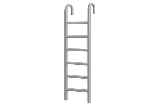 Stainless steel swimming pool ladder isolated on transparent background - Powered by Adobe