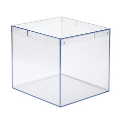 PNG of a transparent plastic box, ideal for packaging, storage, and product display. Clear design with isolated background perfect for advertising, ecommerce, and industrial projects